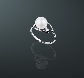 Серебряное кольцо с жемчугом к-27004: белый пресноводный жемчуг, серебро 925° Серебряное кольцо с жемчугом к-27004: белый пресноводный жемчуг, серебро 925°