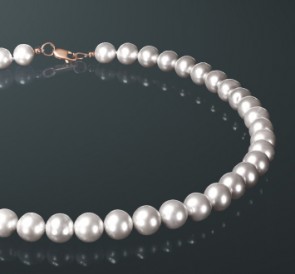 Ожерелье из жемчуга б9505хк40з: белый пресноводный жемчуг, золото 585°