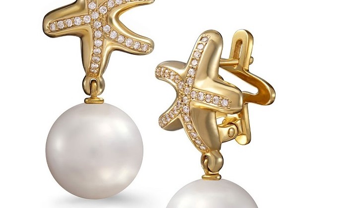 Серьги из коллекции MAYSAKU: жемчуг Южных морей (круглый)золото 585˚, бриллианты, государственное пробирное клеймо. сп-3970-21жб Серьги из коллекции MAYSAKU: жемчуг Южных морей (круглый)золото 585˚, бриллианты, государственное пробирное клеймо. сп-3970-21жб