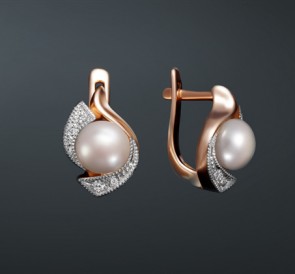 Серебряные серьги с жемчугом фианиты с-220486-з: белый пресноводный жемчуг, серебро 925° Серебряные серьги с жемчугом фианиты с-220486-з: белый пресноводный жемчуг, серебро 925°