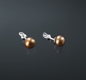 пресноводный жемчуг, серебро 925° Серьги с жемчугом (пуссеты) кк850бс