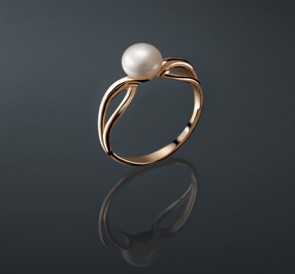 Серебряное кольцо с жемчугом к-140805-з: белый пресноводный жемчуг, серебро 925°