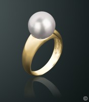 золотое кольцо с жемчугом фото 2